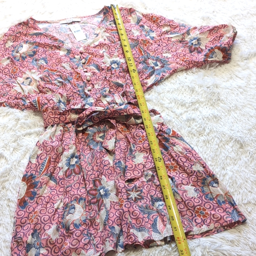 NWT Loft Pink Floral Cinched Waist Dahlia Dolman Sleeve Pocket Dress Size XS - Picture 14 of 14